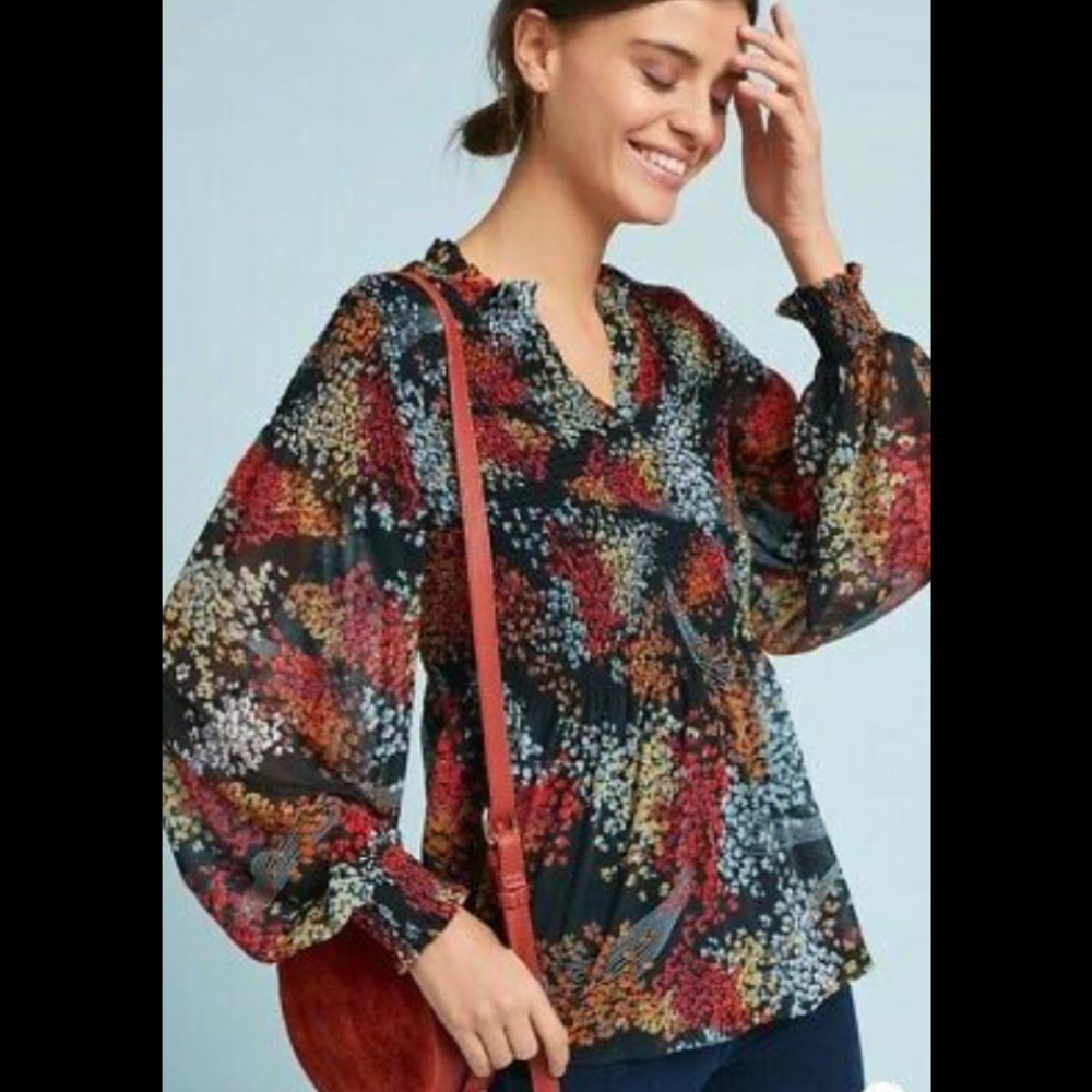 Anthropologi Akemi+Kin Adria Smocked bodice top XS